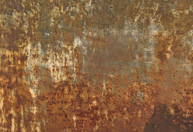 Close-up of heavily rusted steel with flaking layers, the section loss checked once a lintel is exposed
